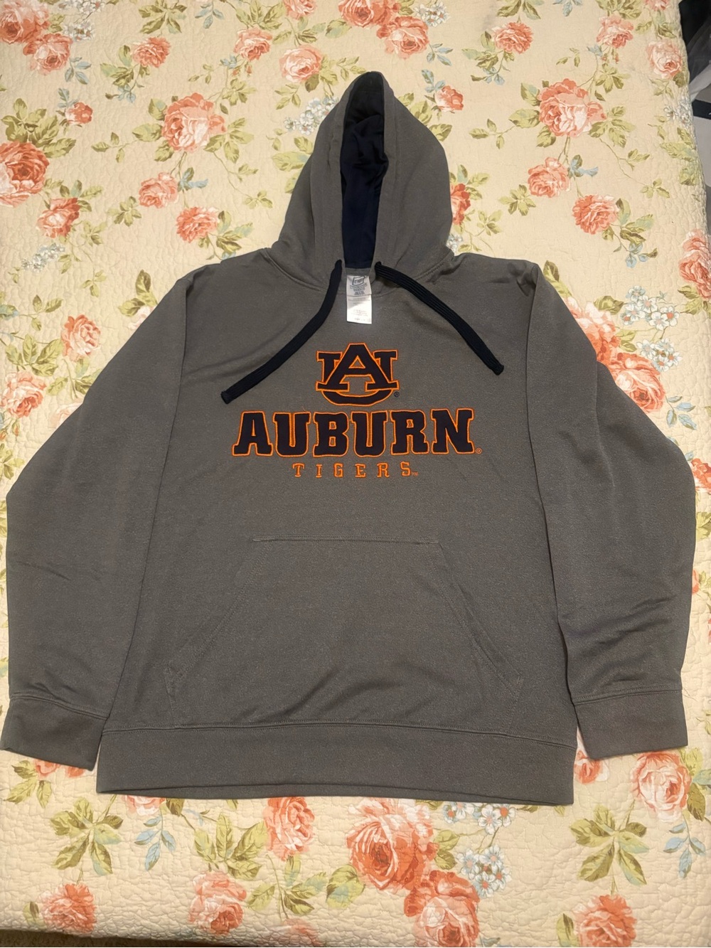 Pro Edge Gray Auburn Tigers Pullover Hoodie with Orange Logo SZ MEDIUM
